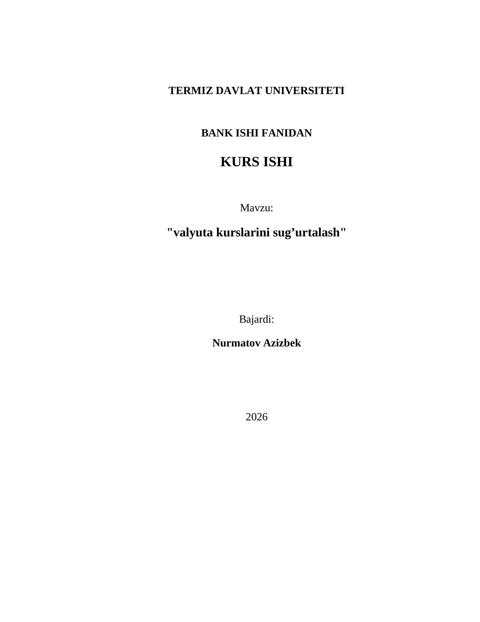 valyuta kurslarini sug’urtalash