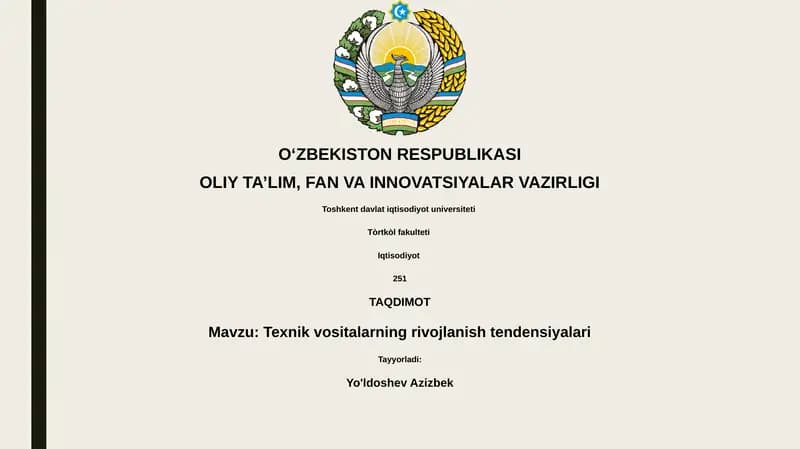 Texnik vositalarning rivojlanish tendensiyalari
