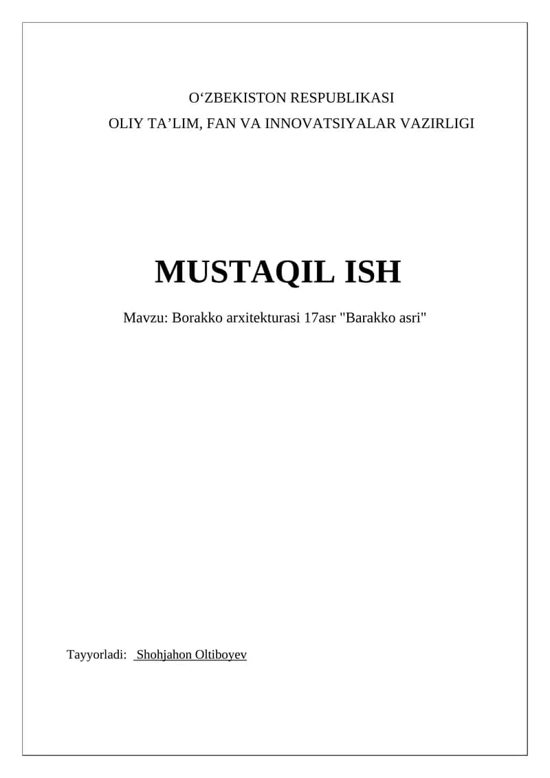 Barokko arxitekturasi 17asr "Barakko asri"