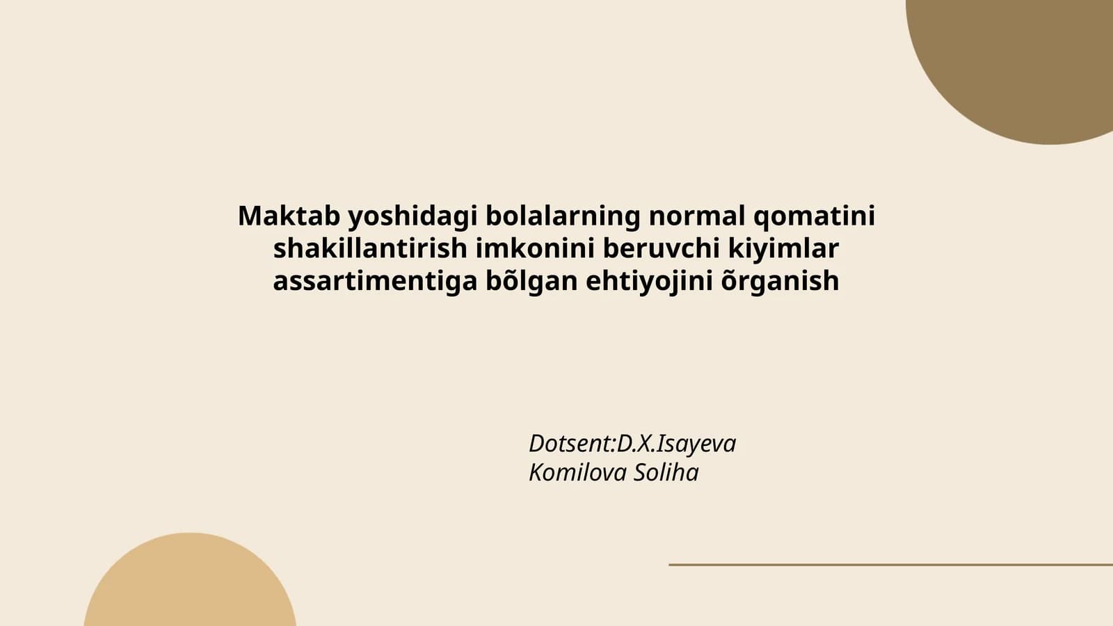 Maktab yoshidagi bolalarning normal qomatini shakillantirish