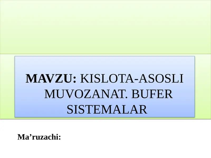 Kislota-asosli muvozanat