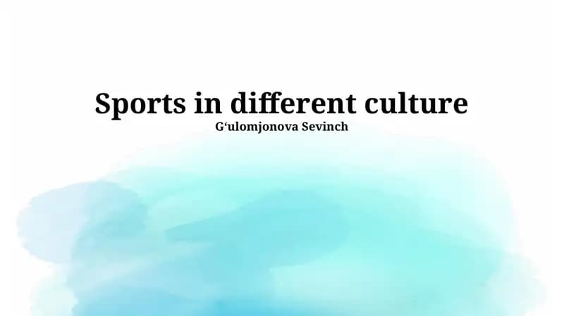 Sports in different culture