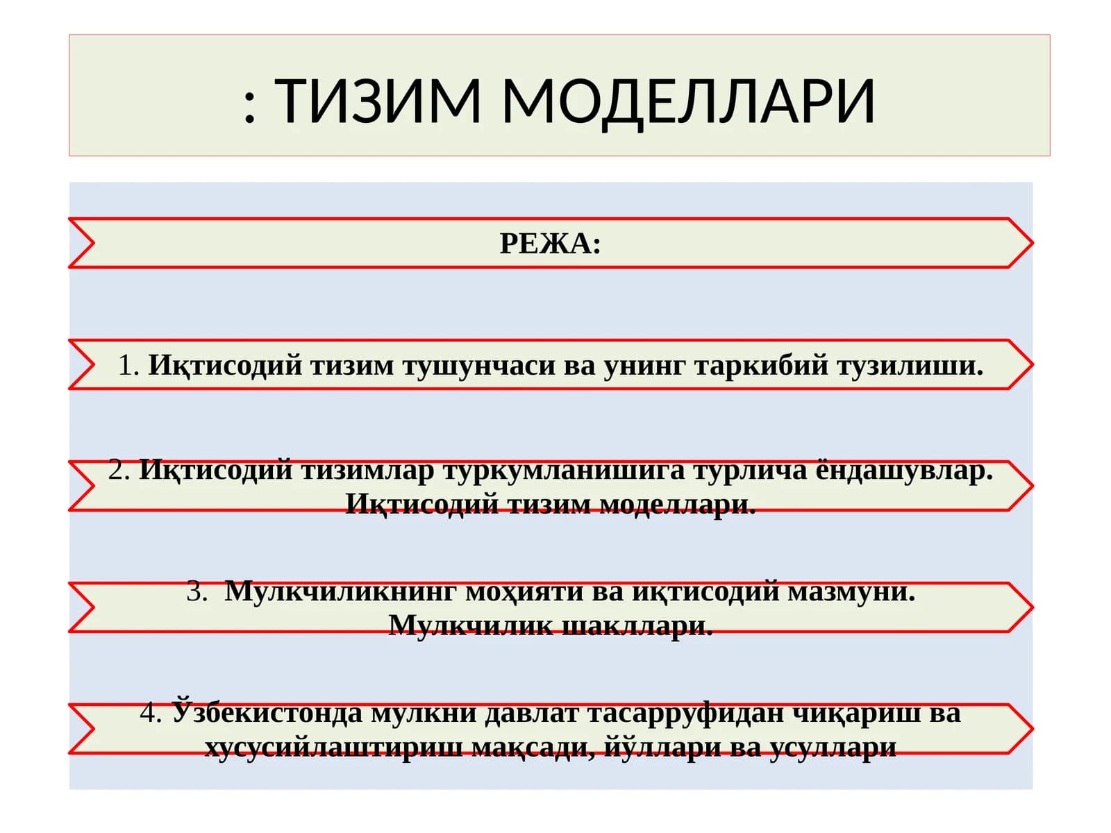 Тизим Моделлари