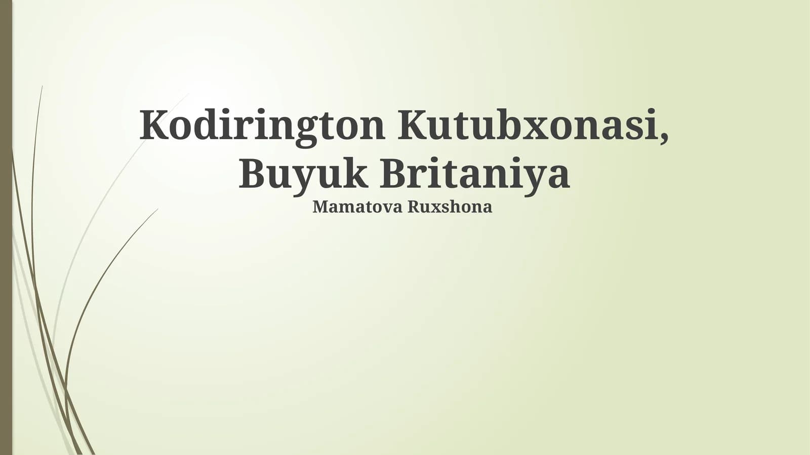 Kodirington Kutubxonasi: Umumiy Ma'lumot