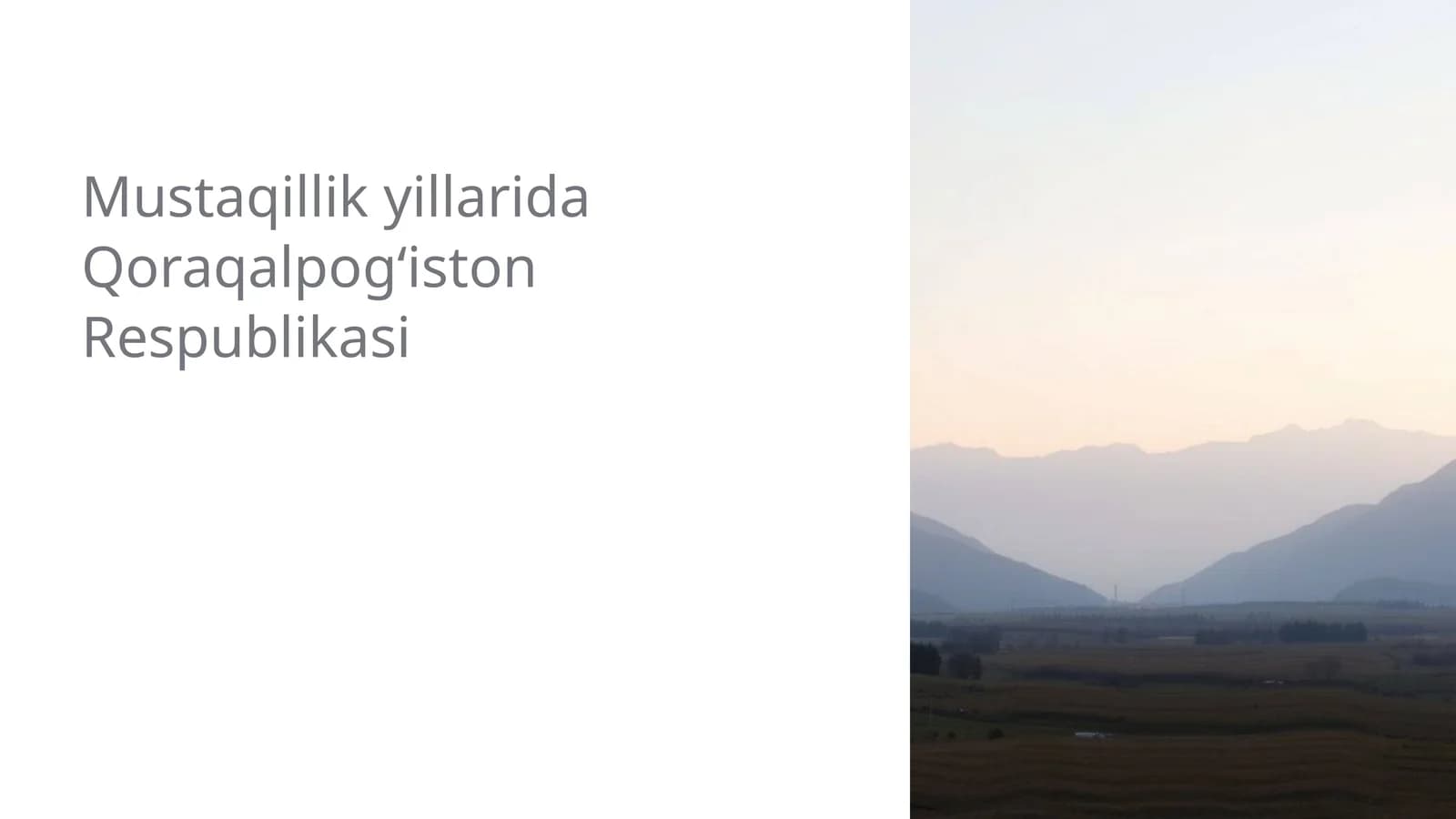 Qoraqalpogʻistonning iqtisodiy o'zgarishlari