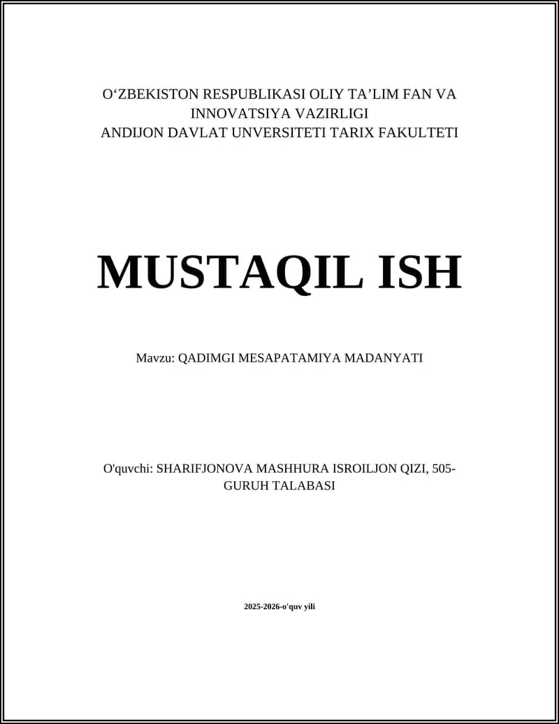 QADIMGI MESAPATAMIYA MADANYATI