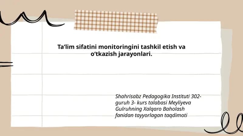 Xalqaro Baholash fanidan tayyorlagan taqdimoti