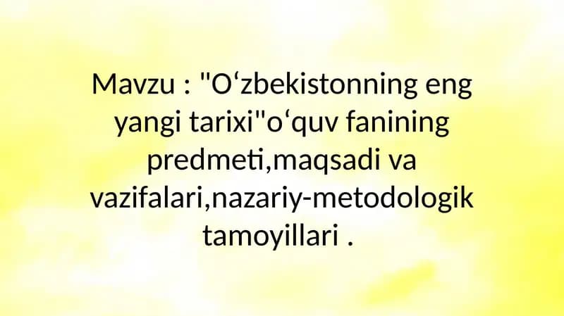 Oʻzbekistonning eng yangi tarixi