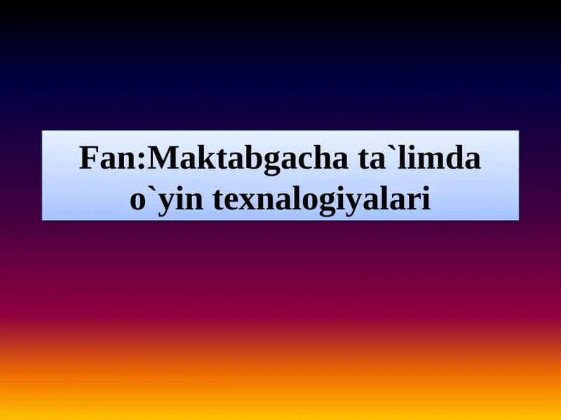 O`yin faoliyatining  psixologik nazariyalar