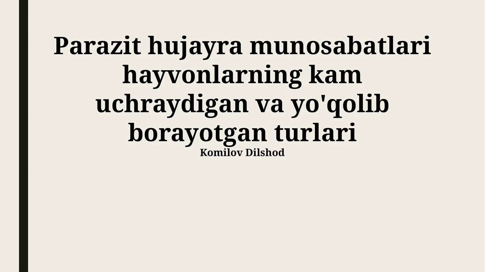 Parazit Hujayra Munosabatlari