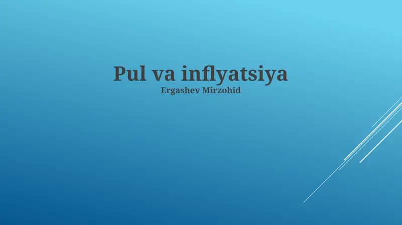 Pul va inflyatsiya