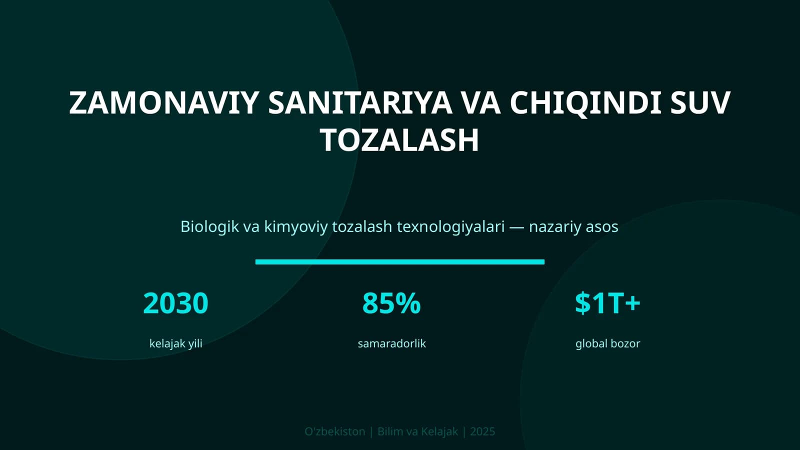 Zamonaviy sanitariya va chiqindi suv tozalash