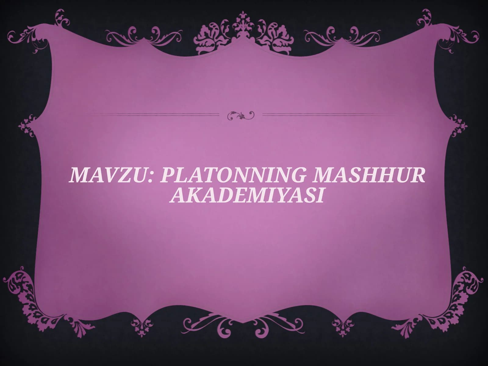 Platonning mashhur akademiyasi