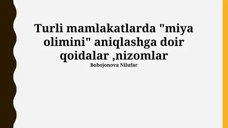 Ta'rif va o'lchov mezonlari