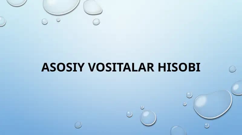 Asosiyvositalarhisobi
