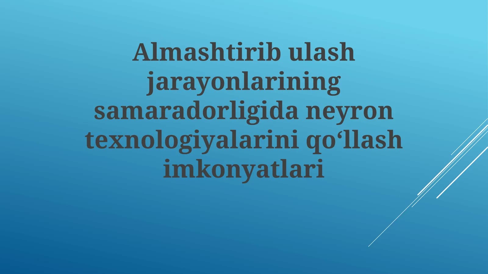Neyroseti axborotni tasniflashda