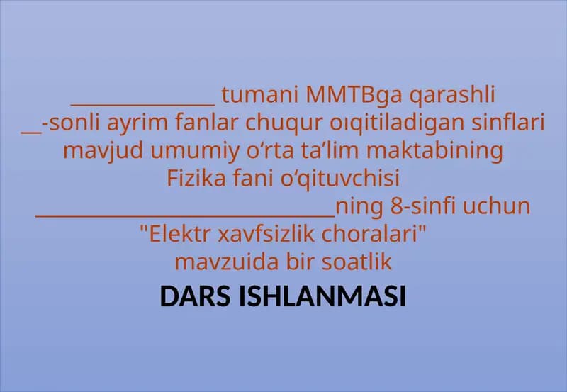 Elektrxavfsizlik choralari