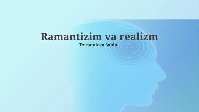 Romantizm va Realizm