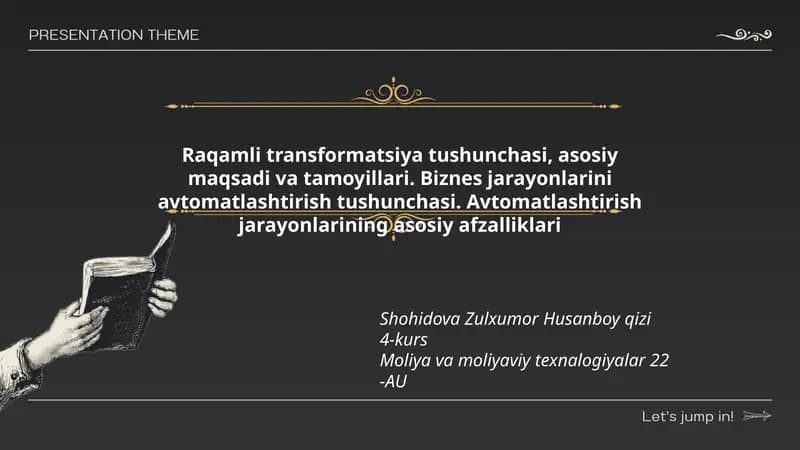 Raqamli transformatsiya tushunchasi