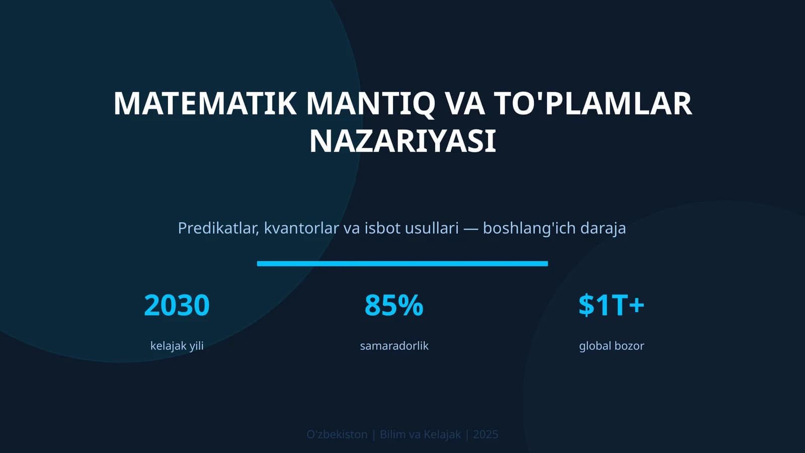 MATMATIK MANTIQ VA TO'PLAMLAR NAZARIYASI