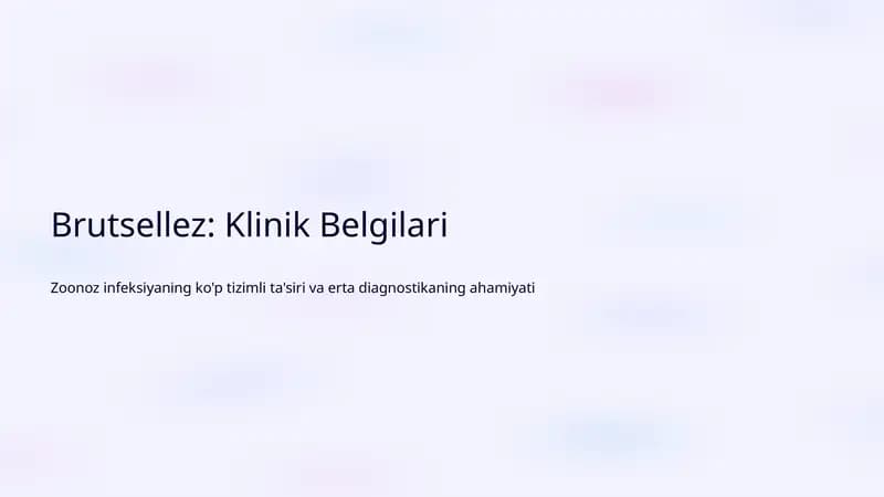 Brutsellez: Klinik Belgilari