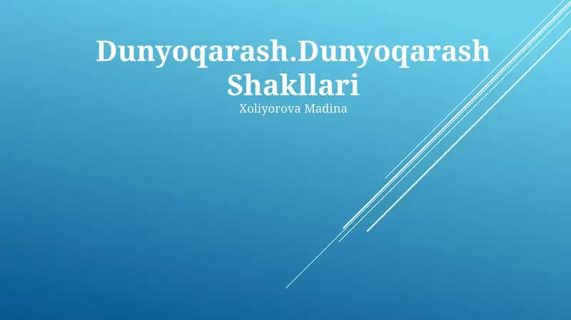 Dunyoqarash Shakllari