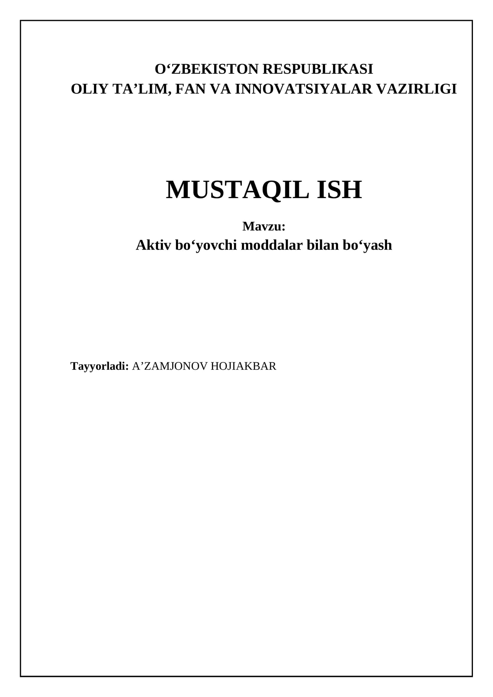 Aktiv boʻyovchi moddalar bilan boʻyash