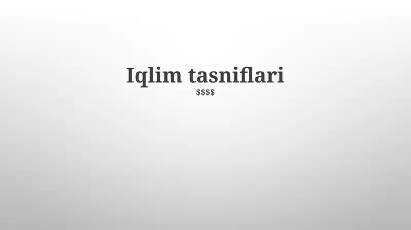 Iqlim tasniflari