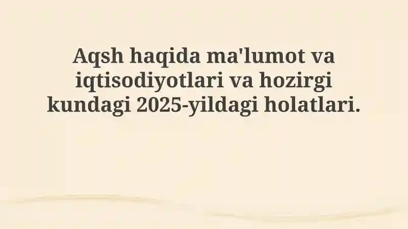 AQSH iqtisodiyoti