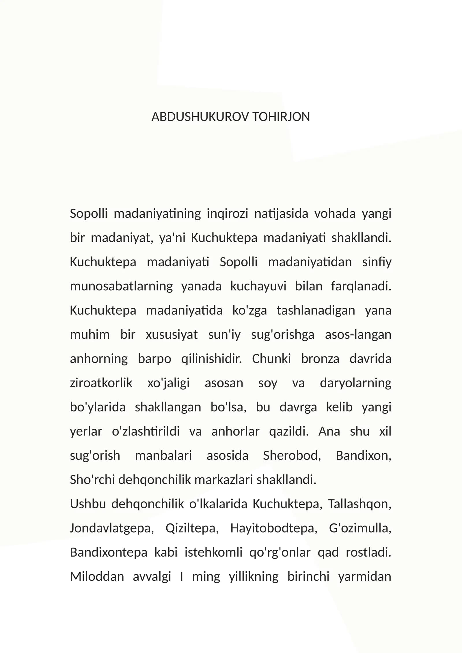 Kuchuktepa madaniyati