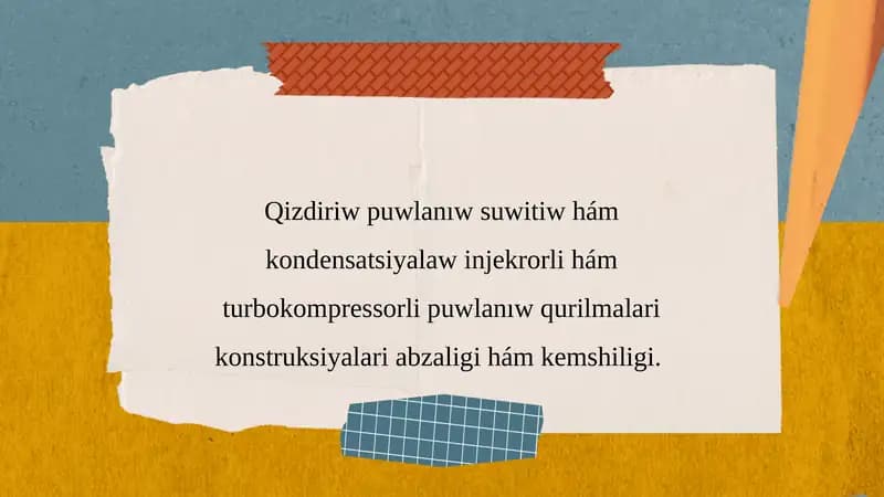 Qizdiriw hám puwlanıw suwitiw protsesi