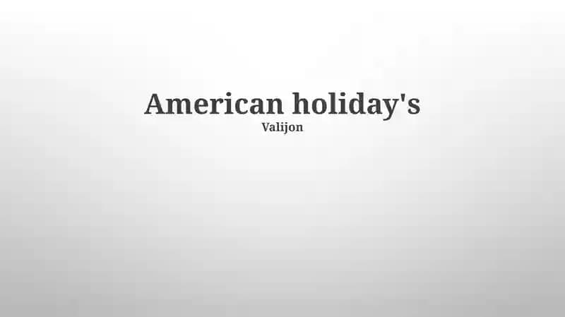 Amerika bayramlari tarixi