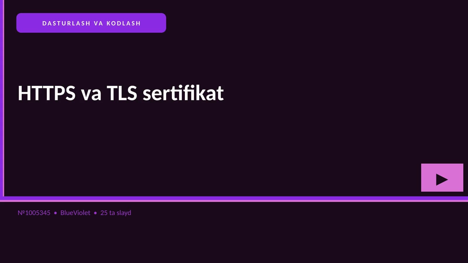 HTTPS va TLS sertifikat