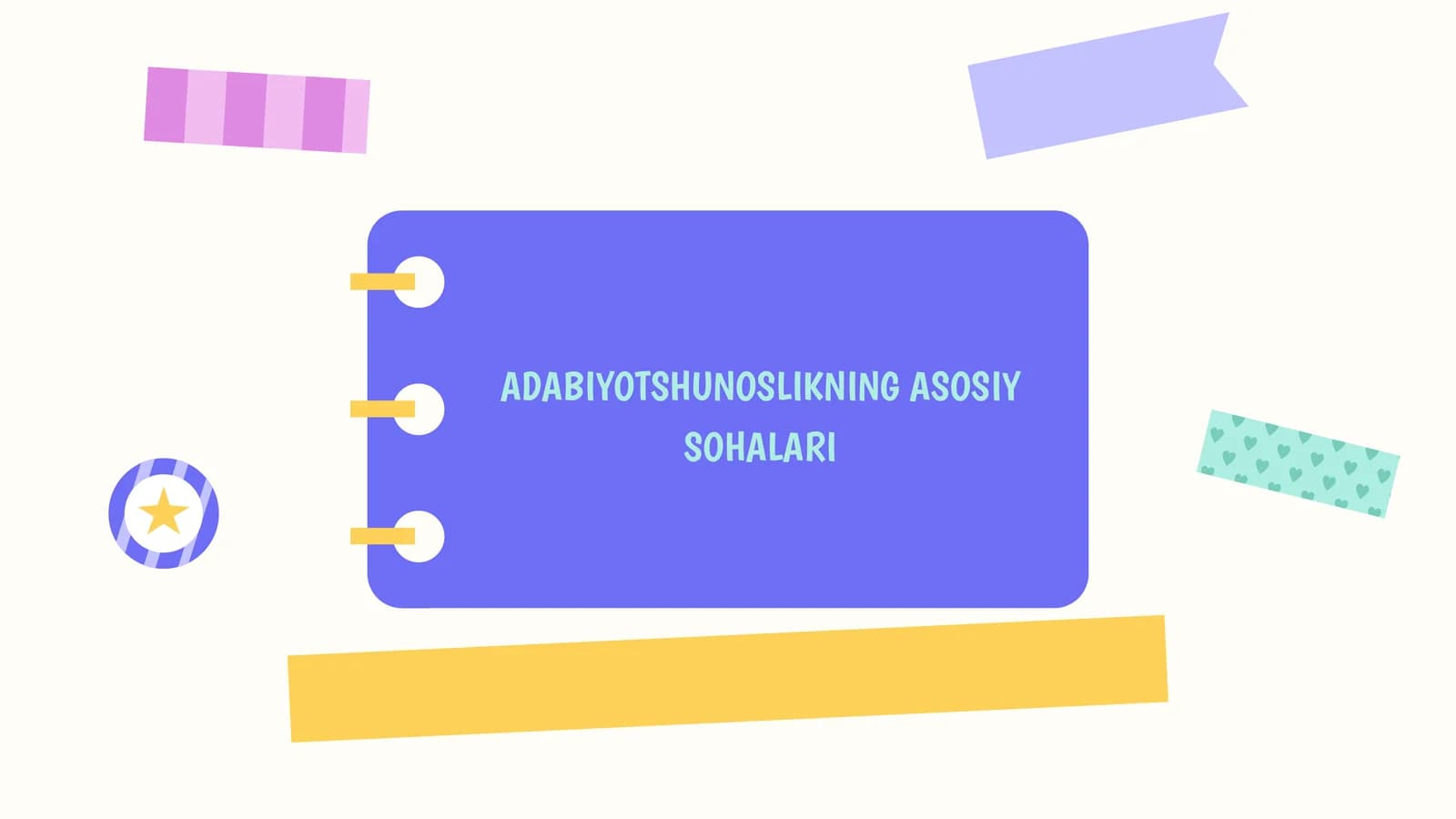 ADABIYOTSHUNOSLIKNING ASOSIY SOHALARI