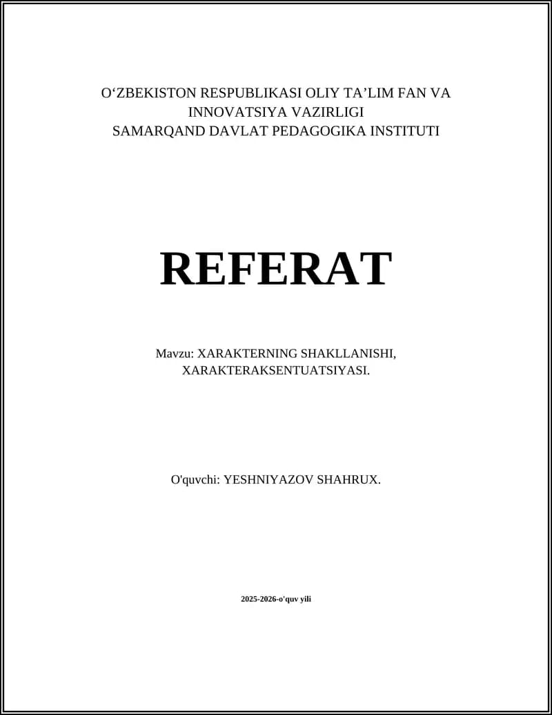 XARAKTERNING SHAKLLANISHI, XARAKTERAKSENTUATSIYASI