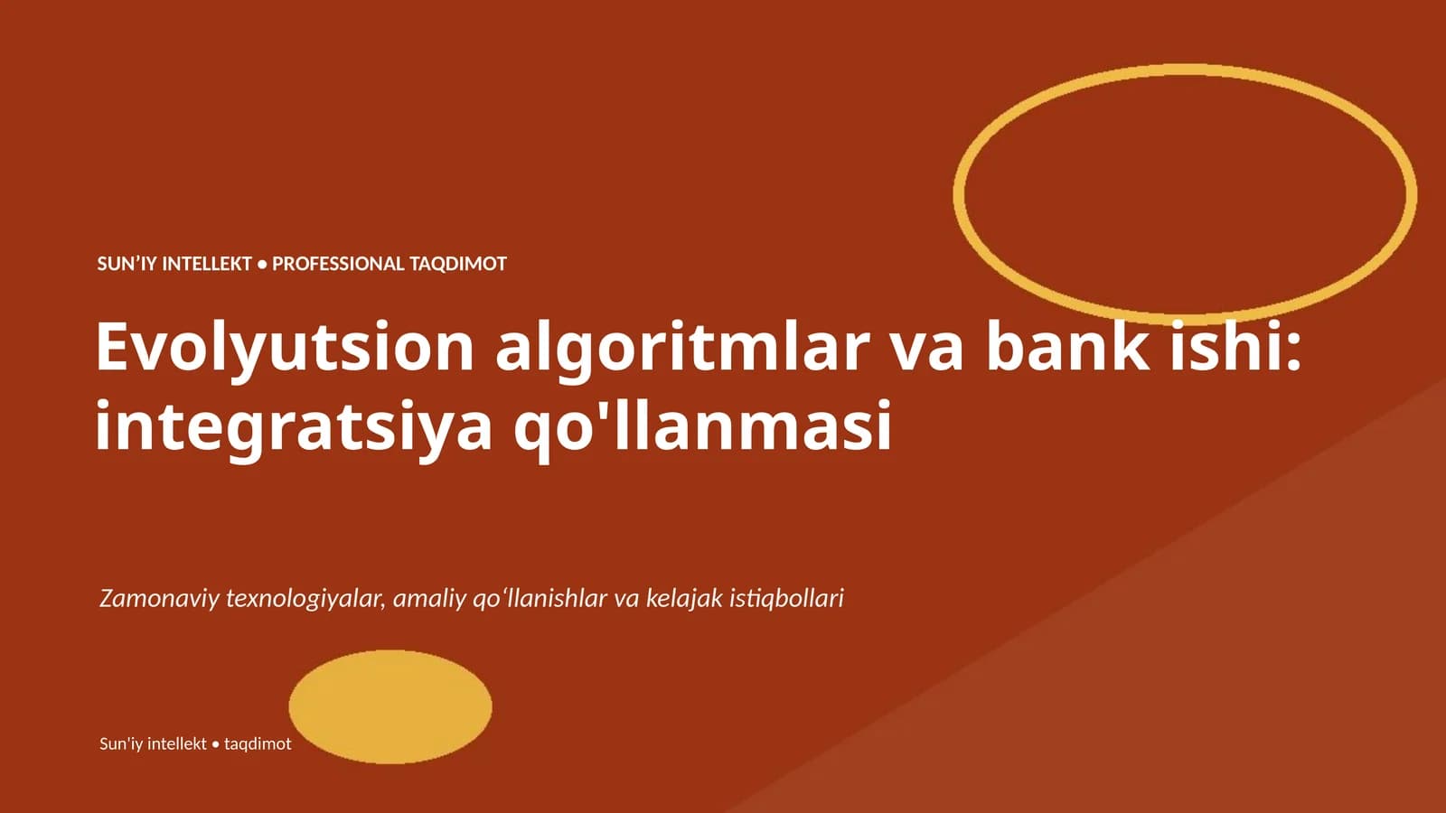 Evolyutsion algoritmlar va bank ishi: integratsiya qo'llanmasi