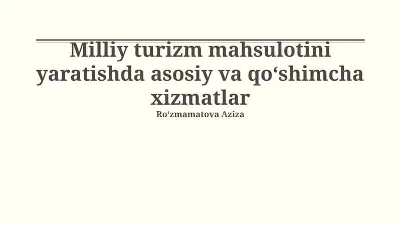 Milliy turizm mahsuloti