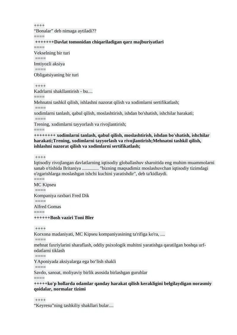 Kadrlarni shakllantirish