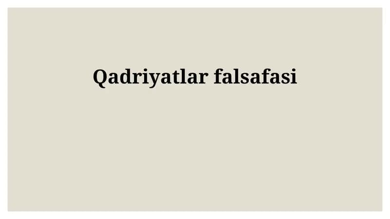 Qadriyatlar falsafasi