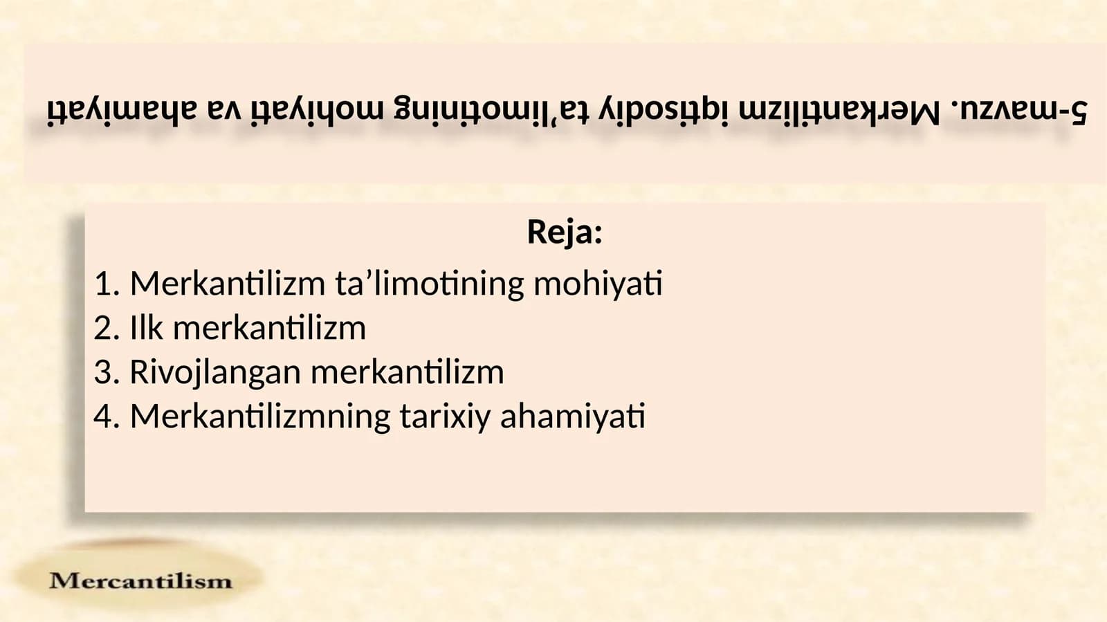 Merkantilizmta’limotiningmohiyati