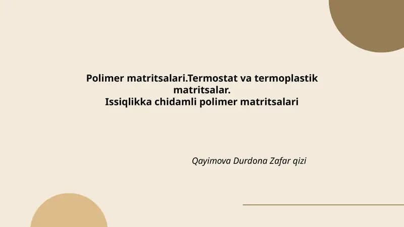 Polimer matritsalari