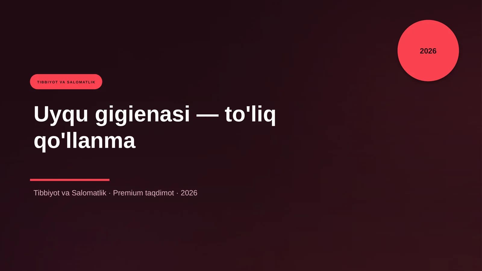 Uyqu gigienasi — to'liq qo'llanma