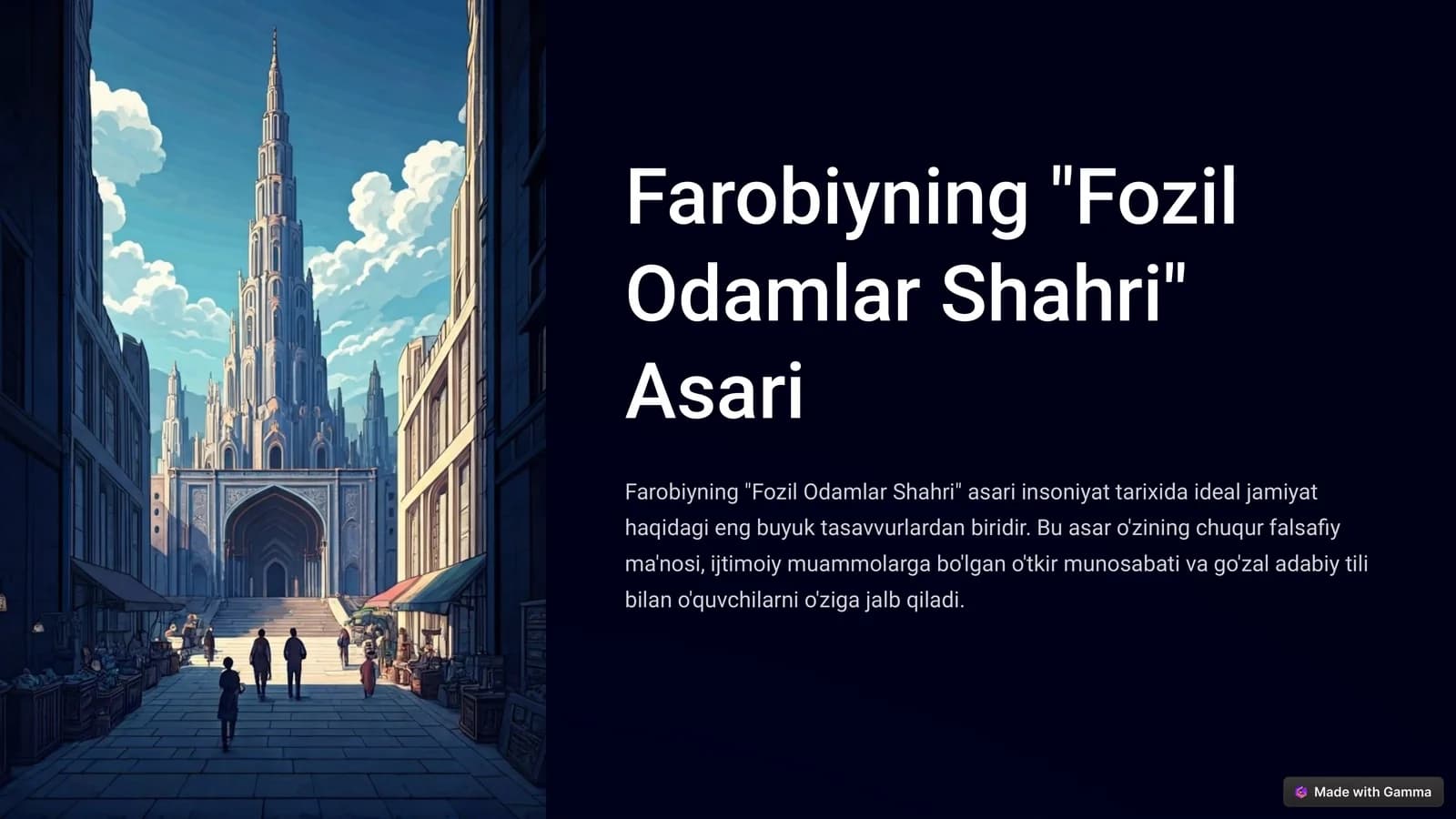 Farobiyning Fozil Odamlar Shahri Asari