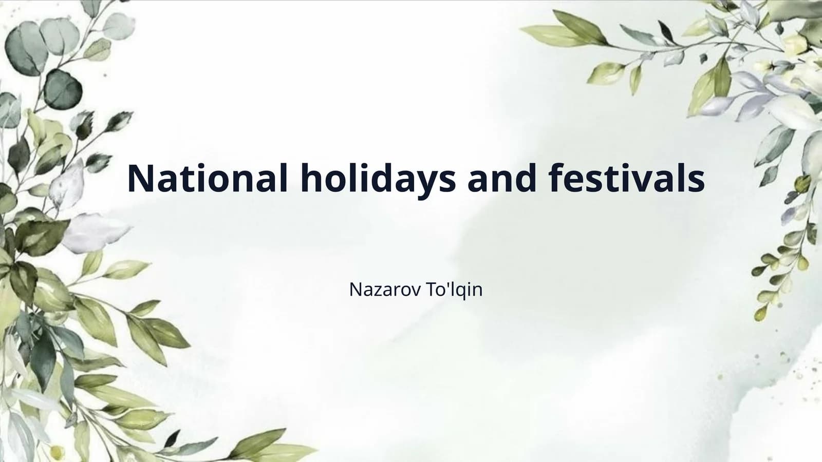 National holidays and festivals