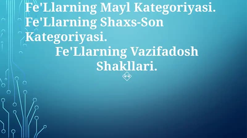 Fe'Llarning Nisbat Kategoriyasi