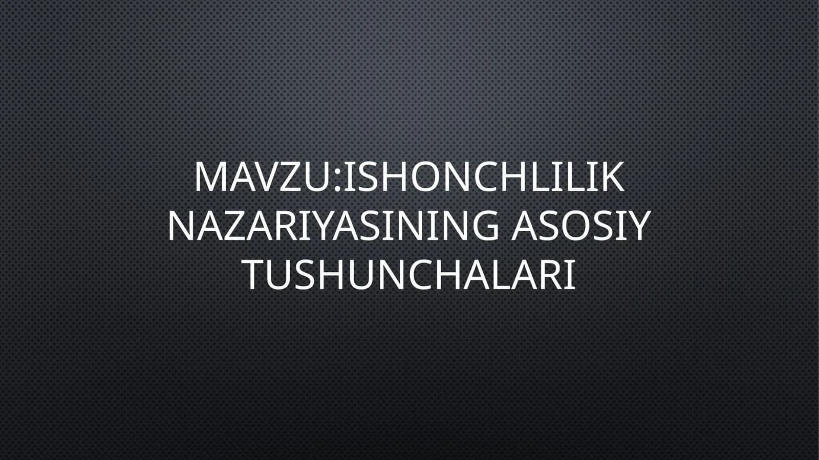 Ishonchlilik nazariyasi