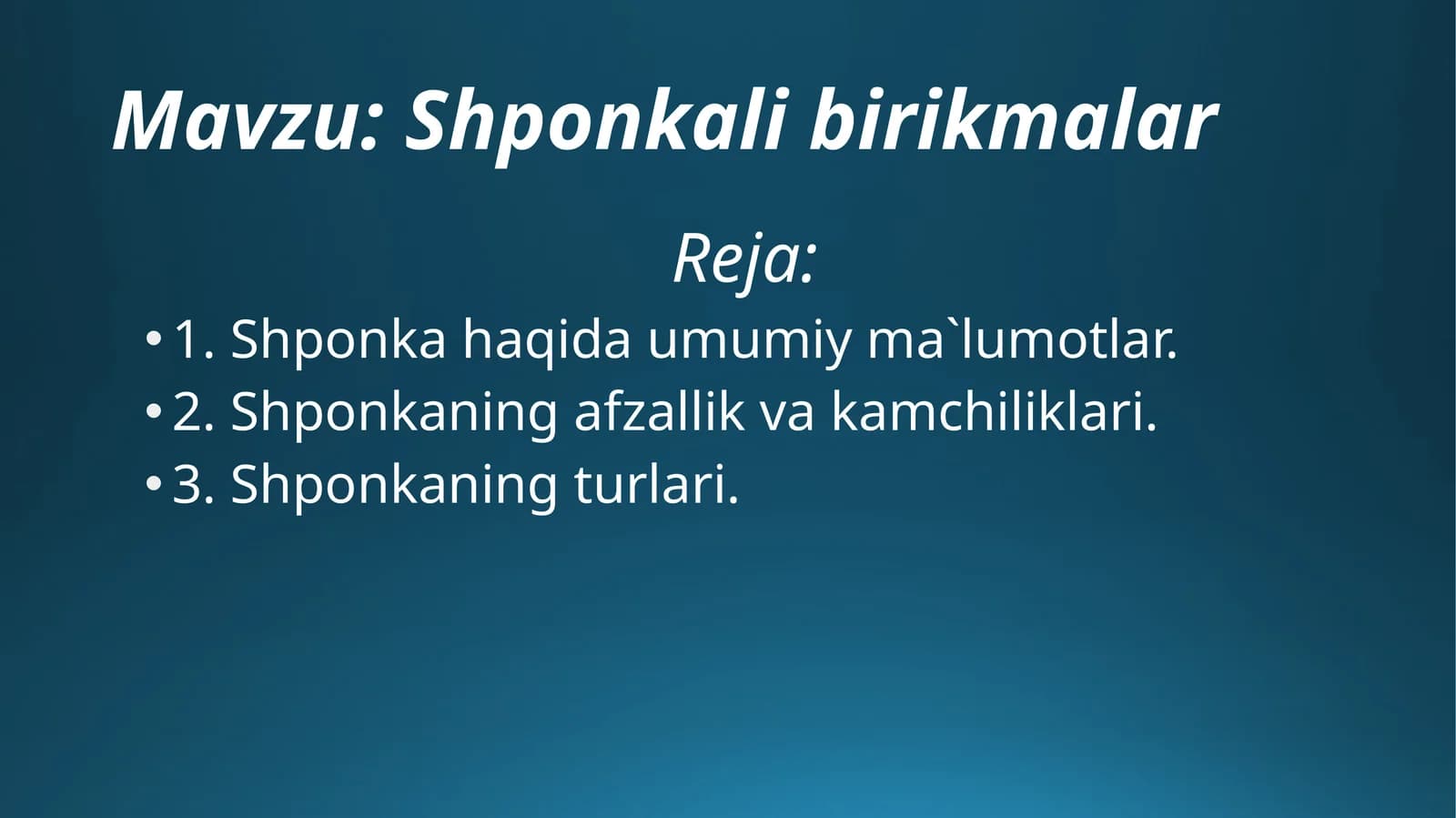 Shponkali birikmalar