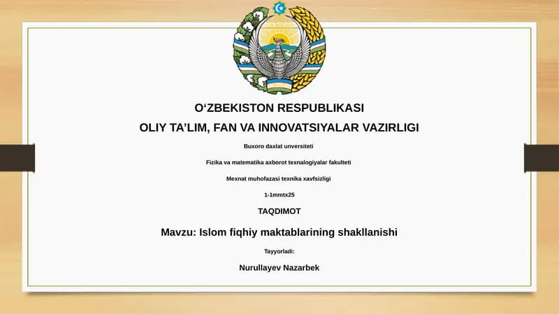 Islom fiqhiy maktablarining shakllanishi