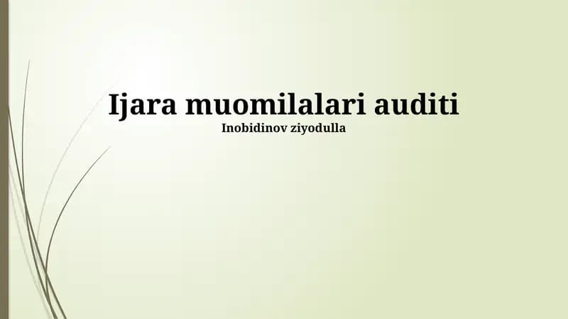 Ijara muomilalari auditi