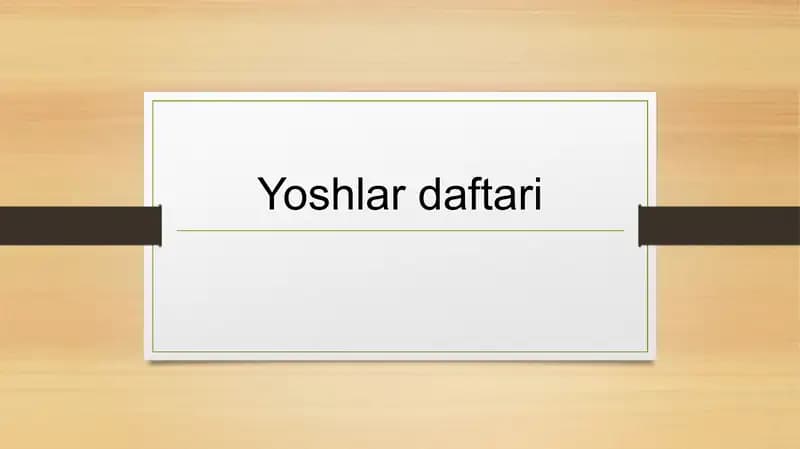 Yoshlar daftari